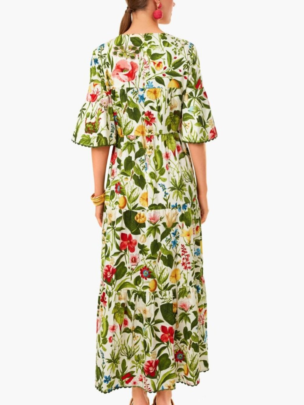 Tuckernuck Blooming Botanicals V-Neck Floral Maxi Dress Size L - Picture 3 of 11